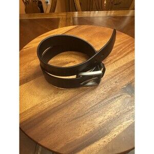 Bullko BLACK GENUINE LEATHER 1 3/8"Wd CASUAL DRESS MEN'S BELT 70113